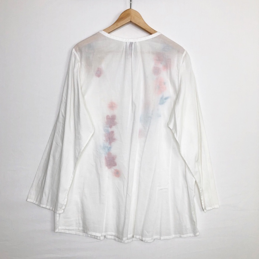 Johnny Was 2X  White embroidered BoHo tunic blouse - Picture 2 of 9